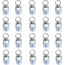 20pcs Rouleaux de Rail de Rideaux,Rouleaux de Rail,Rouleaux de Tringle à Rideaux GlissièRes,Poulie Silencieuse,Rail de Rideaux FenêTre Double Rail