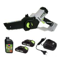 20V Akita Akku Mini Kettensäge + 2 Akkus + Ladegerät + Öl