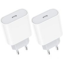 20W 2-Pack usb c Rapide Chargeur, usbc Prise Type c Secteur Mural Alimentation Adaptateur
