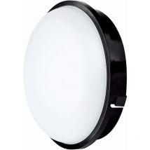 Rhafayre - 20W Black Round led Bulkhead Light, IP65, Perfect for Indoor, Outdoor, Bathroom, Hallway, Corridor, Utility, Garden, Garage, Warm White