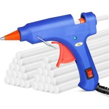 Bleosan - 20W Pistolet à Colle Chaude 30pcs 7mm x 130mm Bâtons de Colle pour Pistolet le Artisanat, diy, Maison, Bricolage, Bureau-Bleuge