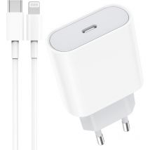 20W usb c Rapide Chargeur avec 2M Câble pour iPhone 14/14 Pro /14 Pro Max /14 Plus /13/12 /11 /se/x/xs/xr, AirPods, usbc Prise Mural Type c Secteur