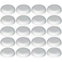 20x bouchon blanc diamètre extérieur 24mm téton diamètre 6mm capuchon cache vis trou plastique delrin bois boitier meuble cuisine salle de bain
