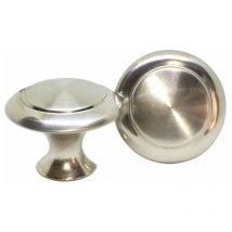 Promotion 20x Bouton de Tiroir Metal Boutons de Porte de Placard de Cuisine en Aspect Inox Satiné Ronde Argent Poignée de Meuble