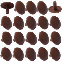 20x Cache vis plastique universel 3x12x6mm cruciforme capuchon trou protection masque, marron foncé