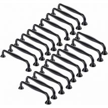 Petites Ecrevisses - 20x Tiradores Muebles Cocina 128mm Manijas de Puerta para Armario Cajón con Tornillos Negro