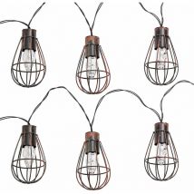 20x LEDs Solar Lichterkette Aussen Solarlampe Garten Dekoration Retro Stil, Metall rost, LED warmweiß, L 200 cm