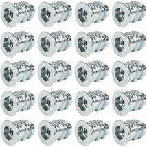 20x Manchon à visser acier avec bord de recouvrement vis allen 6 pans creux chc sw Meuble Bois, M4 x 10mm zingué