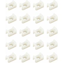 20x Support collier de serrage à visser en plastique blanc guide Câble Gaine Tube Electricité Attache Serre câble Vis, pour collier de serrage 4,8mm