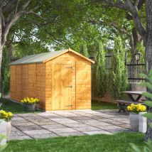 Power Sheds - 20x6 Power Windowless Apex Garden Shed - Brown