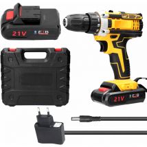 Decdeal - 21 v kabelloser elektrischer Bohrer Bürstenmotor 2 Geschwindigkeitseinstellungen 18 Gänge Drehmoment einstellbare Löcher Bohrmaschine