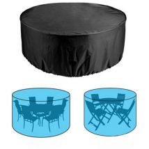 Alovez - 210D Oxford Cloth Outdoor Round Garden Table and Chair Furniture Cover Housse de protection Meubles de jardin Table ronde étanche, Noir 185