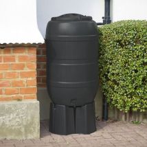 Water Butts Direct - 210L Standard Barrel Water Butt including Stand & Standard Diverter black