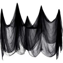 215 x 500 Cm Creepy Cloth Spooky Cheesecloth Cotton Muslin Cloths Halloween Decorations For Haunted Houses Party Doorways Outdoors (black)