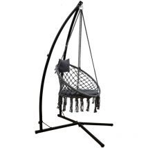 Amanka - 215cm Marco de Silla Colgante con Sillón Macramé Estructura Metálica hasta 120kg