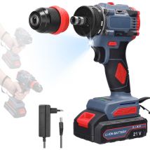 Lifcausal - Perceuse électrique au lithium 21 v 2 en 1, tournevis multifonction, outil électrique, couple de 55 Nm, moteur sans balais, tournevis