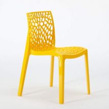 Lot de 22 Chaises Gruvyer Grand Soleil nid d'abeille colorées promo prix stock - Jaune