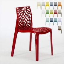 Lot de 22 Chaises Gruvyer Grand Soleil nid d'abeille colorées promo prix stock - Rouge