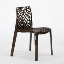 Lot de 22 Chaises Gruvyer Grand Soleil nid d'abeille colorées promo prix stock - Marron