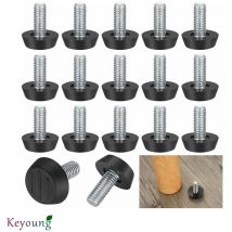 Swyeoot - Verstellbare Möbelfüße Stellfüße, Schraubfüße, M8 x 23 x 27 mm, 22 Stück, Schwarz