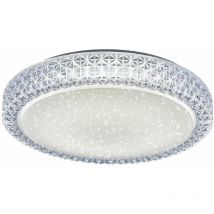 Plafoniera led cct plafoniera soggiorno lampada soggiorno, cristalli cielo stellato, acciaio, 22W 1980lm 3000K, p x h 40 x 11 cm