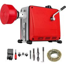 Vevor - Machine de Nettoyage de Tuyaux 390 w 400 tr/min Machine Deboucheur Electrique Furet de Debouchage 6 m x 9 mm 12,5 m x 16 mm Deboucheur