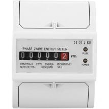 220V Compteur Chantier Monophase d'Énergie Électrique Numérique Multifonctionnel Sur DIN Rail Meter 2 Ligne 4P (20(80) A) FDC