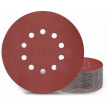 Ousudela - 225mm Sanding Discs, 25 Grit P180, 10 Hole Cylindrical Sanding Pads, for Long Neck Sanders, Drywall Sanders and Giraffe Sanders