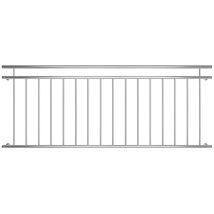 225x90cm Balkongeländer Fenster Geländer Edelstahl Französischer Balkon Gitter Silber V2a