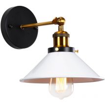 Norcks - 22CM Retro Modern Wall Light Indoor Vintage Wall Lamp Metal Simple Wall Sconce (White) E27 For Indoor Lighting