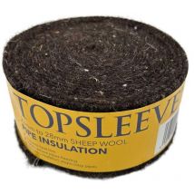 Topsleeve - 22mm to 28mm Pipe Insulation Lagging Sheep Wool Eco 7.2m