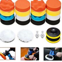Osuper - 22pcs Car Polishing Pad Set Drill Sponge Set Foam Sealant Body Polishing Discs