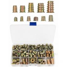 Shining house 230 Pièces Alliage de Zinc Insert Fileté Hexagonale Écrous Inserts Fileté Insert Écrous Filetage Extérieur M4 M5 M6 M8 M10 pour Kit