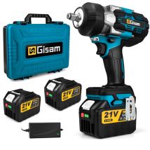 Gisam - 2300N 2X6.0 Ah batteries Clé à chocs électrique 1/2'pouces adaptée aux sites de réparation automobile et d'ingénierie