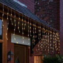 Festive Productions - 8.8m Outdoor Christmas Snowing Effect led Icicle Lights Warm White Decoration