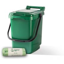 Original Organics - 23ltr kitchen caddy green with 25 Pack of Liners