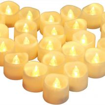 Linghhang - 24 bougies led avec lumière vacillante pour les demandes en mariage, les anniversaires, les festivals, les mariages avec des bougies