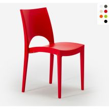 Grand Soleil - Lot de 24 Chaises Paris en polypropylène Restaurant bar café - Rouge