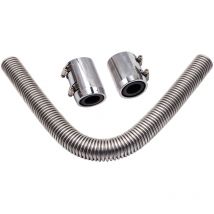24' Flexible durable Upper Lower Coolant Water Hose Pipe Stainless Steel w/ Caps