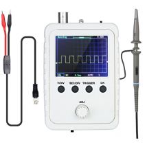 Lifcausal - Kit d'oscilloscope numérique tft 2,4 pouces avec adaptateur secteur et sonde de câble BNC-Clip (machine finie assemblée)