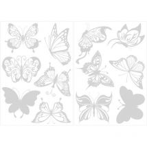 24 Pcs Papillon Fenêtre Autocollants Anti-Collision Fenêtre D'alerte Fenêtre S'accroche Transparent Alerte Oiseau Fenêtre Decal Réfrigérateur