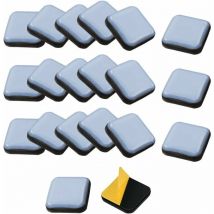 24 PCS Patins Glisseurs pour Meubles Auto-adhésifs Patins en Téflon pour Meubles Carrés Patin de Chaise en Teflon 2525mm Patin Glisseur pour