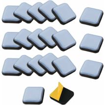24 Pcs Patins Glisseurs Pour Meubles Auto-adhésifs Patins En Téflon Pour Meubles Carrés Patin De Chaise En Teflon 2525mm Patin Glisseur Pour Chaise,