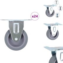 24 pcs Roulettes fixes 75 mm - Roulette Fixe - Roulettes Fixes - Roue Fixe - Roues Fixes