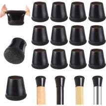 Jn.songs - 24 Piezas Proteggi Gambe per Mobili, Protettore del Pavimento in Silicone Negro, Gomma Tappi per Gambe per Sedie Negro - 25 a 30mm