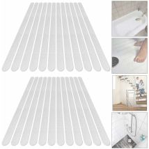 24 Pièces Autocollants Antidérapants Autocollants de Douche Bandes de Sécurité pour le Bain Bandes Antidérapantes Auto-Adhésives Transparentes