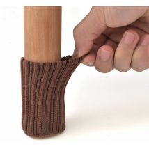 24 pièces chaussettes antidérapantes pour pieds de chaise, évitent les rayures et réduisent le bruit, marron 7×4 cm