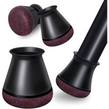 24 protectores de patas de silla, tapas negras, protectores de suelo de silicona, almohadillas de fieltro para sillas, reducen el ruido y previenen