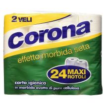 24 rotoli di Carta igienica Corona 2 veli per bagno wc morbida soffice pura