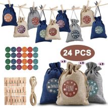 24 sacs pour calendrier de l'Avent, sacs cadeaux de Noël à faire soi-même
